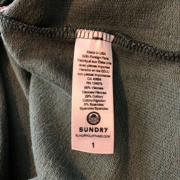 Sundry Green Galen Chenille Terry Striped Hoodie NWT - Picture 11 of 13